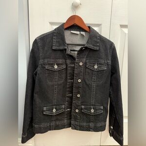 Chico's Platinum Black Jean Jacket